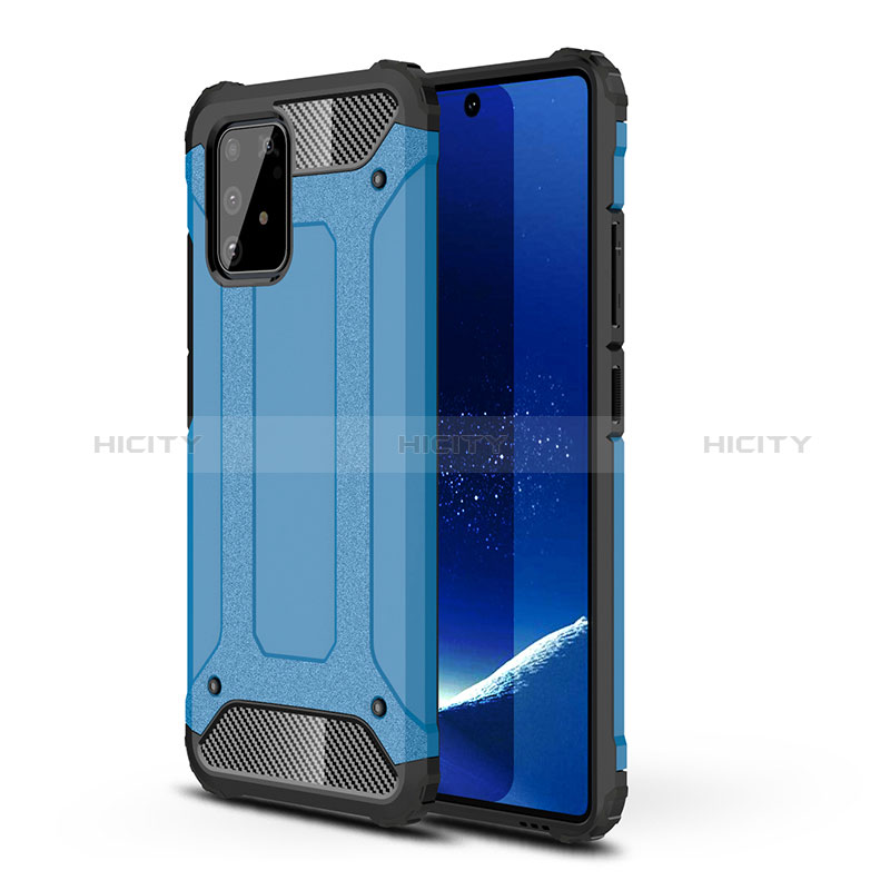 Custodia Silicone e Plastica Opaca Cover WL1 per Samsung Galaxy A91 Blu