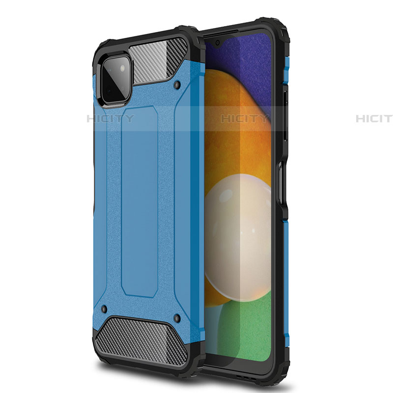 Custodia Silicone e Plastica Opaca Cover WL1 per Samsung Galaxy F42 5G Blu