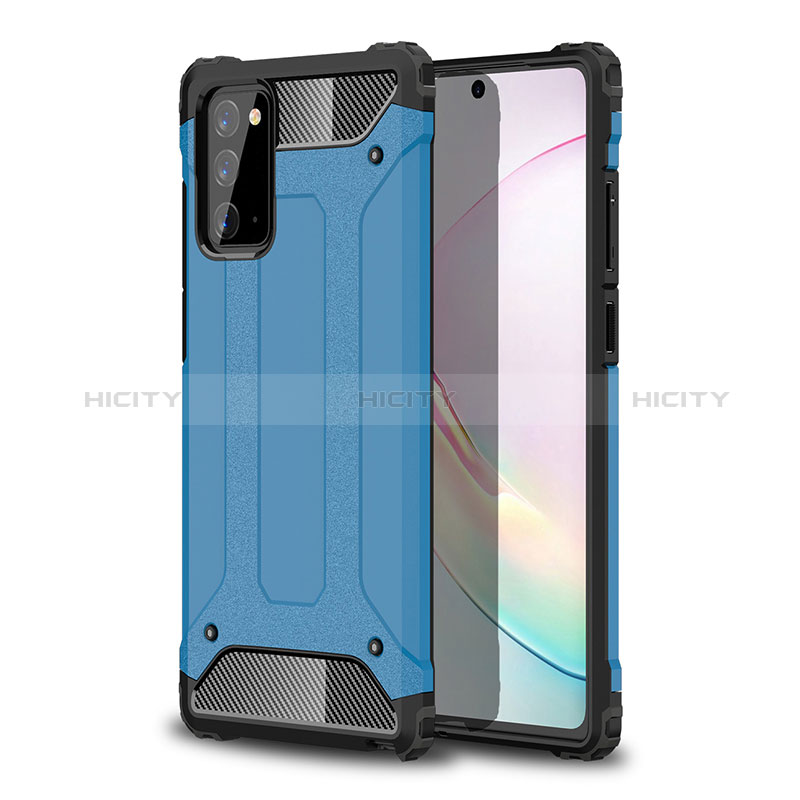 Custodia Silicone e Plastica Opaca Cover WL1 per Samsung Galaxy Note 20 5G Blu