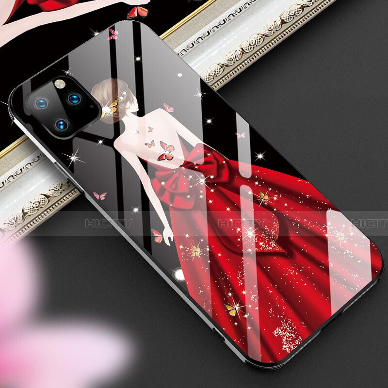 Custodia Silicone Gel Laterale Abito Ragazza Specchio Cover M01 per Apple iPhone 11 Pro