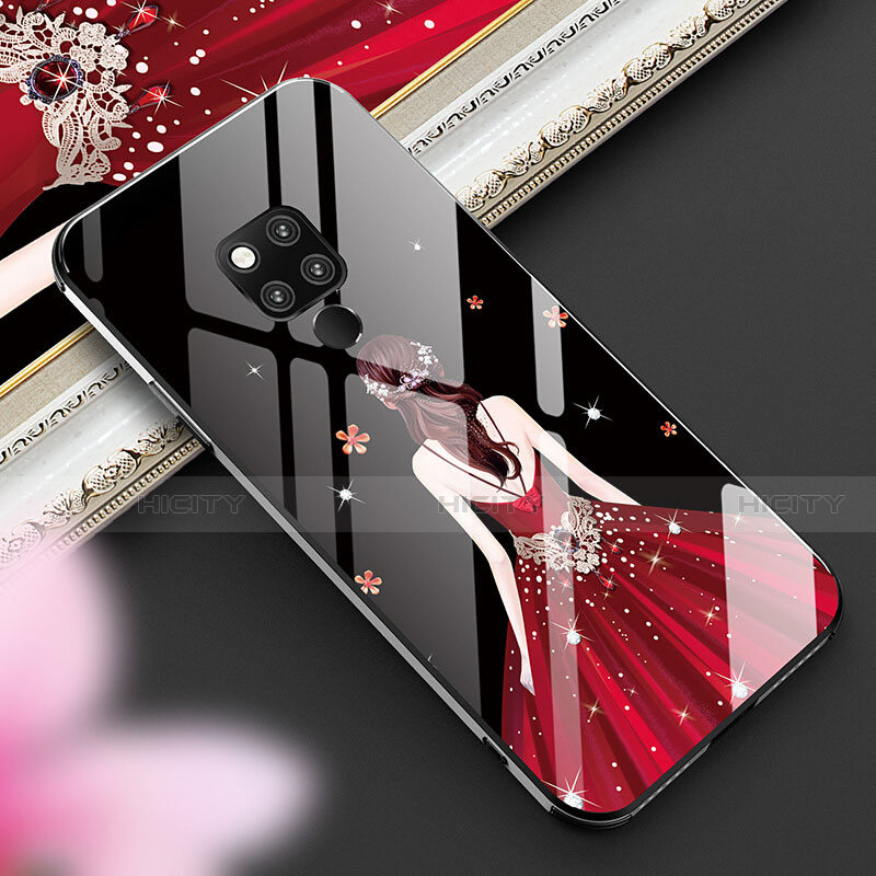 Custodia Silicone Gel Laterale Abito Ragazza Specchio Cover per Huawei Mate 20 X 5G
