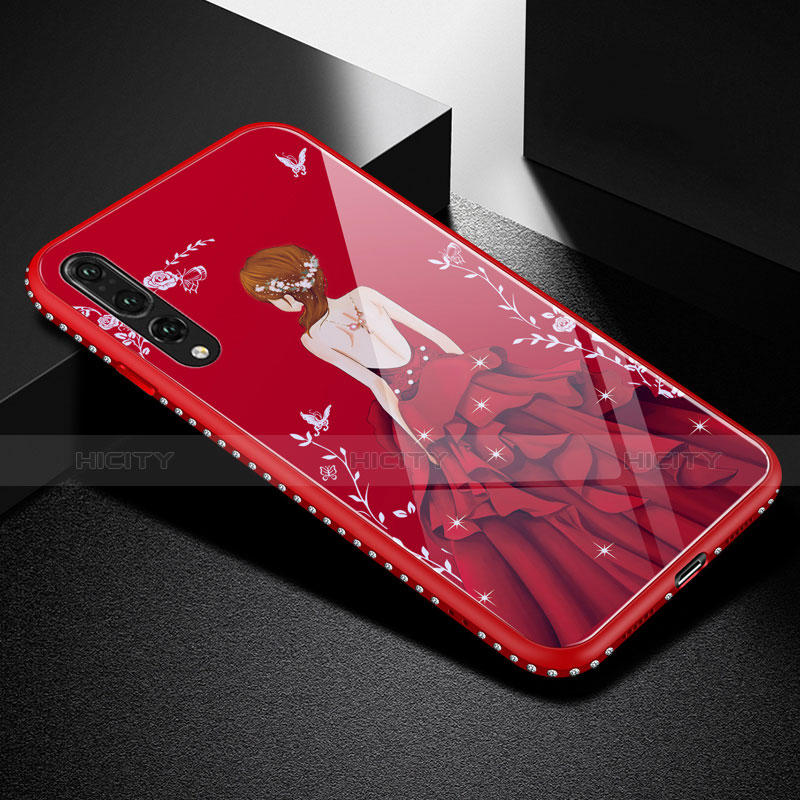 Custodia Silicone Gel Laterale Abito Ragazza Specchio Cover per Huawei P20 Pro