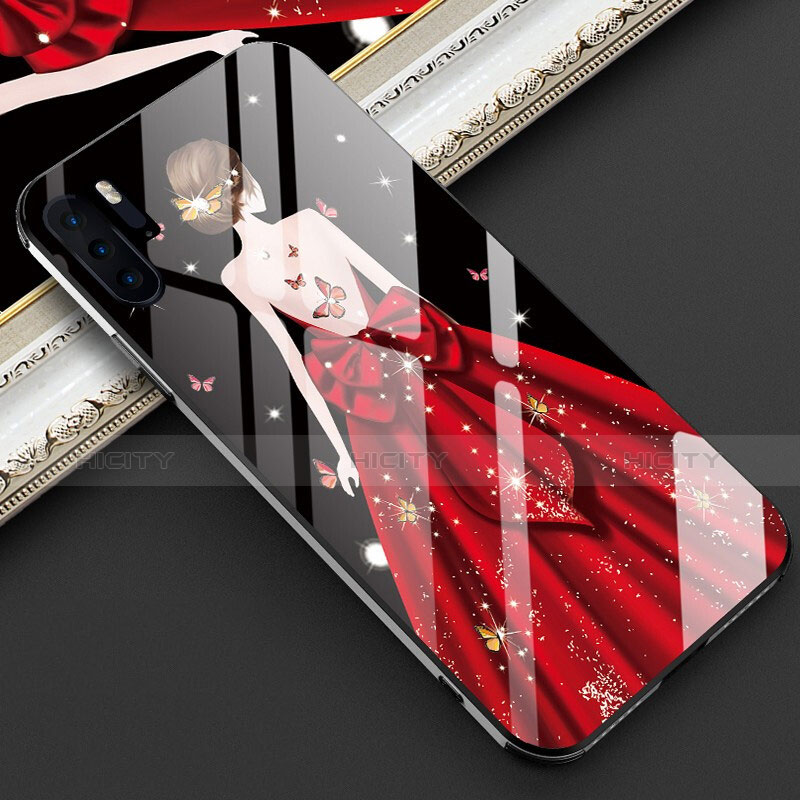 Custodia Silicone Gel Laterale Abito Ragazza Specchio Cover per Huawei P30 Pro New Edition