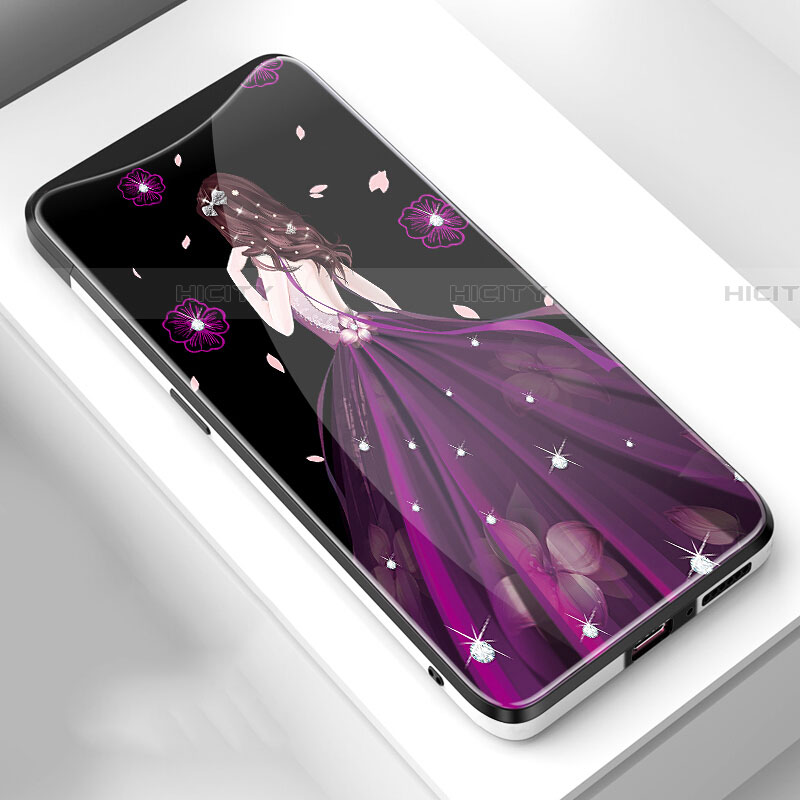 Custodia Silicone Gel Laterale Abito Ragazza Specchio Cover per Oppo Find X