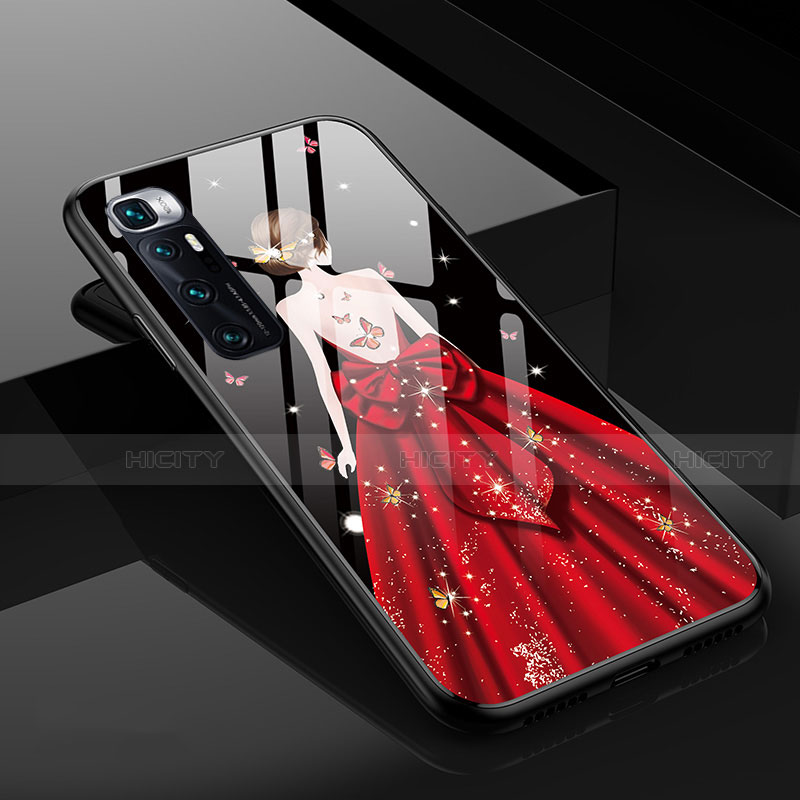 Custodia Silicone Gel Laterale Abito Ragazza Specchio Cover per Xiaomi Mi 10 Ultra
