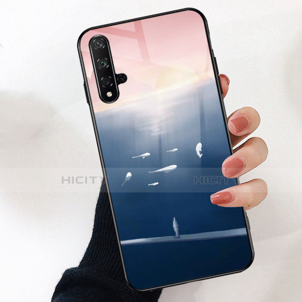 Custodia Silicone Gel Laterale Fantasia Modello Specchio Cover D01 per Huawei Honor 20S Blu