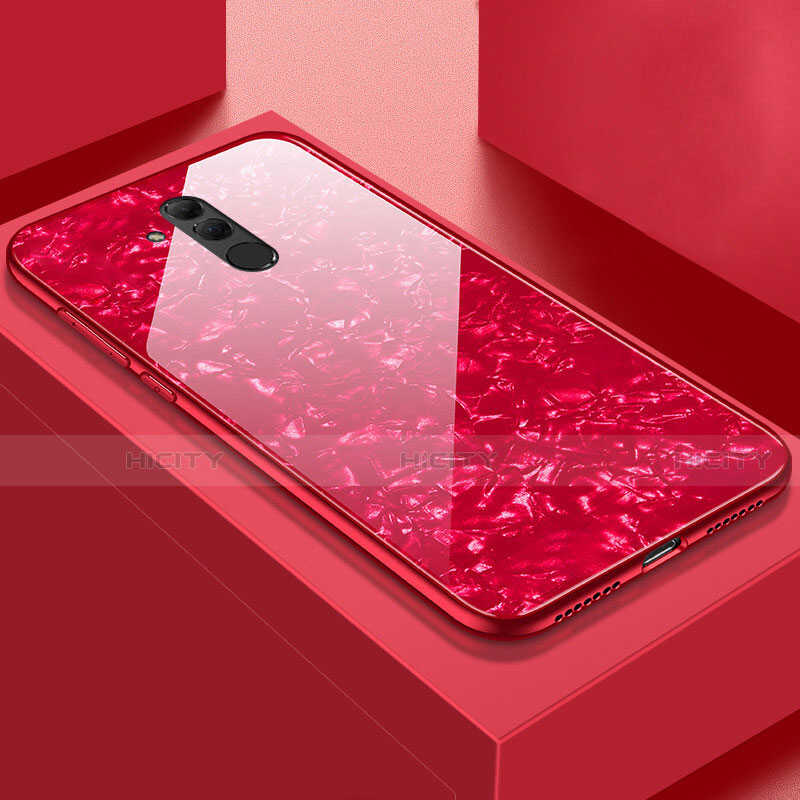 Custodia Silicone Gel Laterale Fantasia Modello Specchio Cover H09 per Huawei Mate 20 Lite Rosso