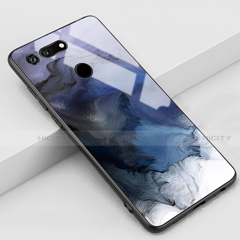 Custodia Silicone Gel Laterale Fantasia Modello Specchio Cover K03 per Huawei Honor View 20 Grigio