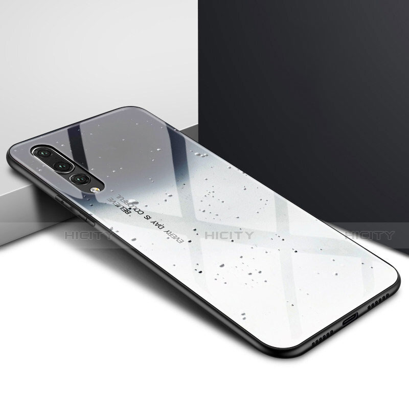 Custodia Silicone Gel Laterale Fantasia Modello Specchio Cover K05 per Huawei P20 Pro Grigio