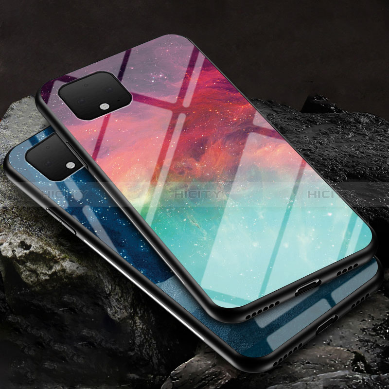 Custodia Silicone Gel Laterale Fantasia Modello Specchio Cover LS1 per Google Pixel 4