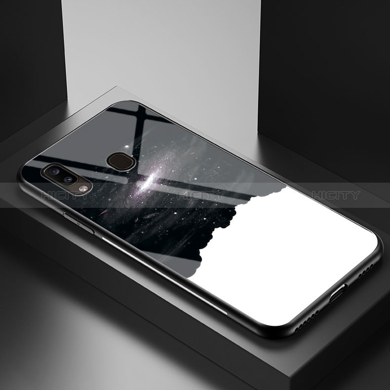Custodia Silicone Gel Laterale Fantasia Modello Specchio Cover LS1 per Samsung Galaxy A20e Nero