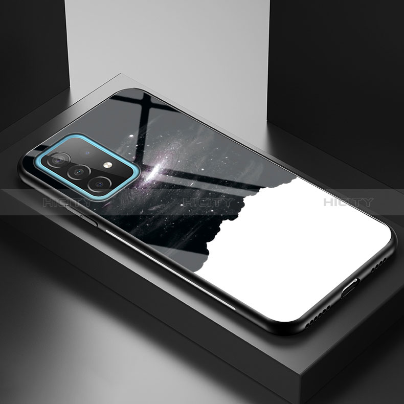 Custodia Silicone Gel Laterale Fantasia Modello Specchio Cover LS1 per Samsung Galaxy A52s 5G Nero