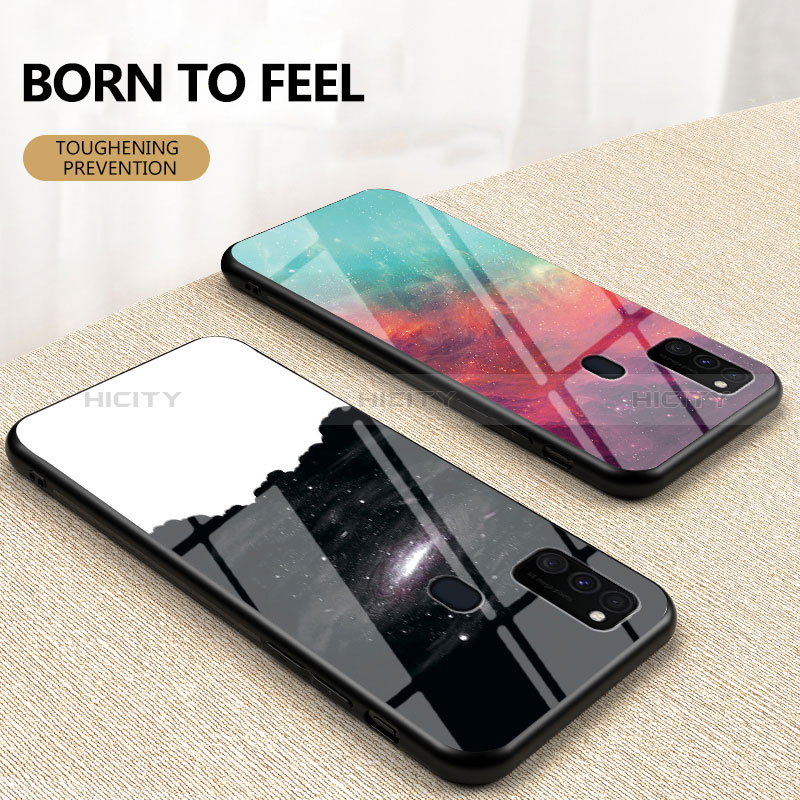 Custodia Silicone Gel Laterale Fantasia Modello Specchio Cover LS1 per Samsung Galaxy M21