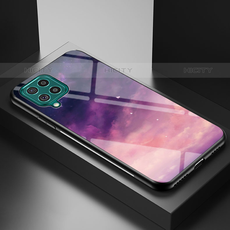 Custodia Silicone Gel Laterale Fantasia Modello Specchio Cover LS1 per Samsung Galaxy M62 4G Viola