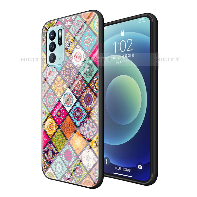 Custodia Silicone Gel Laterale Fantasia Modello Specchio Cover LS2 per Oppo Reno6 Z 5G Colorato