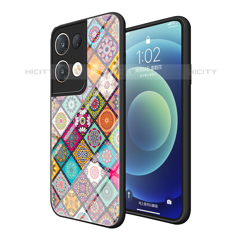 Custodia Silicone Gel Laterale Fantasia Modello Specchio Cover LS2 per Oppo Reno8 Pro 5G