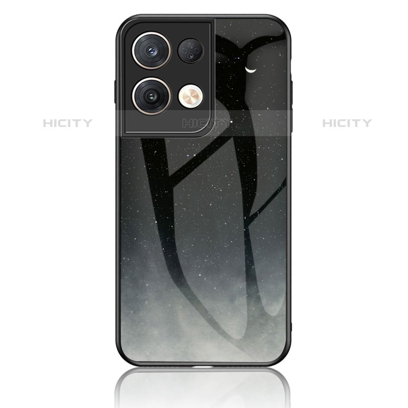 Custodia Silicone Gel Laterale Fantasia Modello Specchio Cover LS4 per Oppo Reno8 Pro 5G Grigio