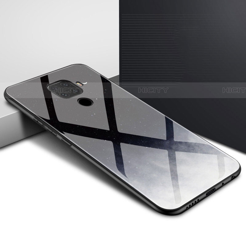 Custodia Silicone Gel Laterale Fantasia Modello Specchio Cover per Huawei Mate 30 Lite Nero