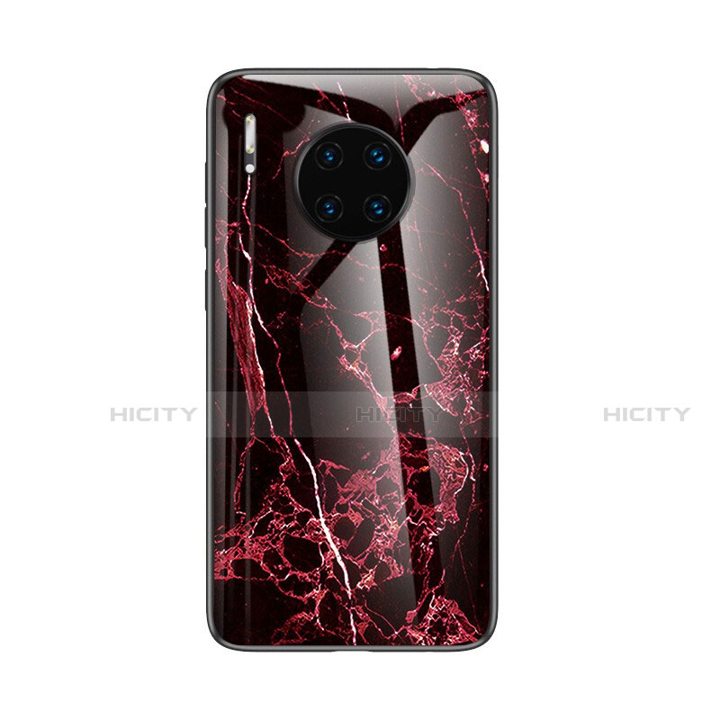 Custodia Silicone Gel Laterale Fantasia Modello Specchio Cover per Huawei Mate 30 Pro Rosso