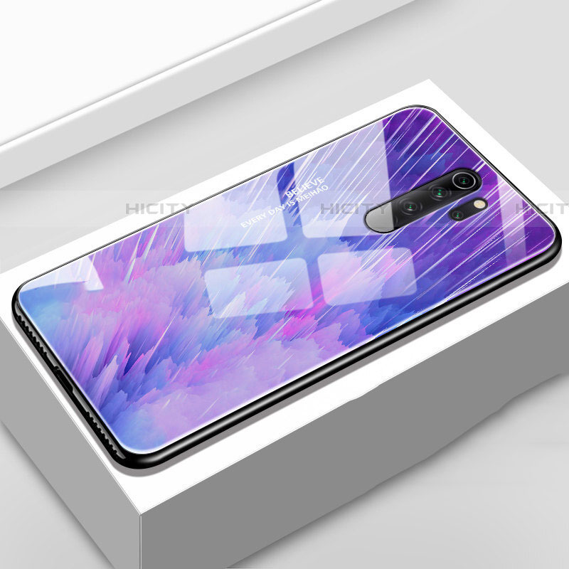 Custodia Silicone Gel Laterale Fantasia Modello Specchio Cover per Oppo A9 (2020) Viola