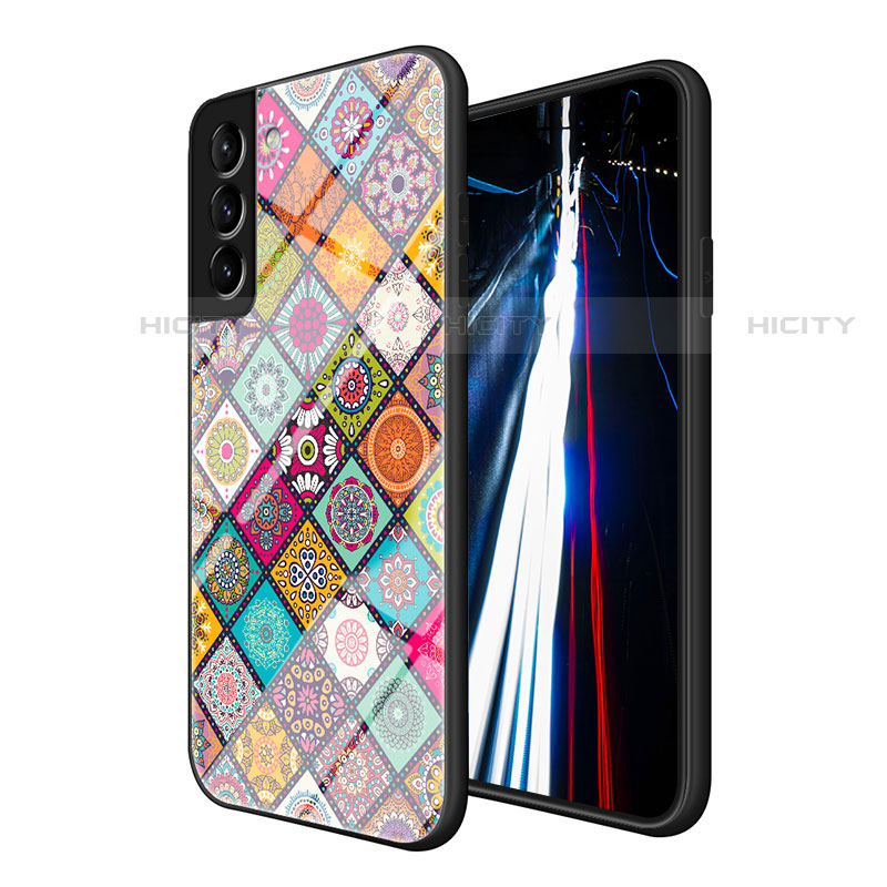 Custodia Silicone Gel Laterale Fantasia Modello Specchio Cover per Samsung Galaxy S22 5G Multicolore