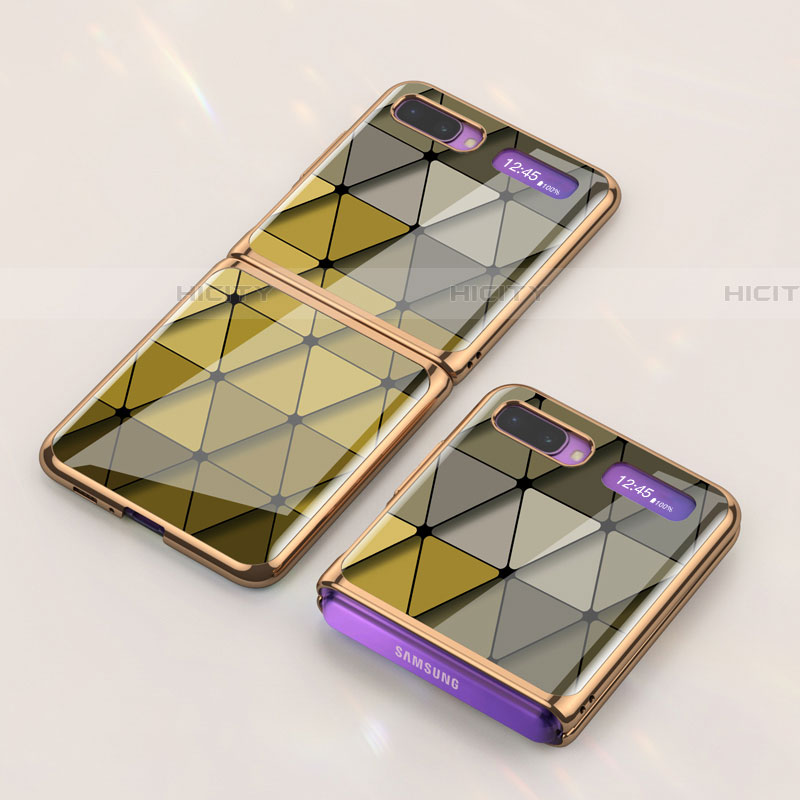 Custodia Silicone Gel Laterale Fantasia Modello Specchio Cover per Samsung Galaxy Z Flip 5G Grigio