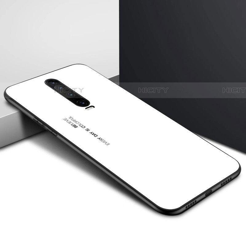 Custodia Silicone Gel Laterale Fantasia Modello Specchio Cover per Xiaomi Redmi K30 5G Bianco
