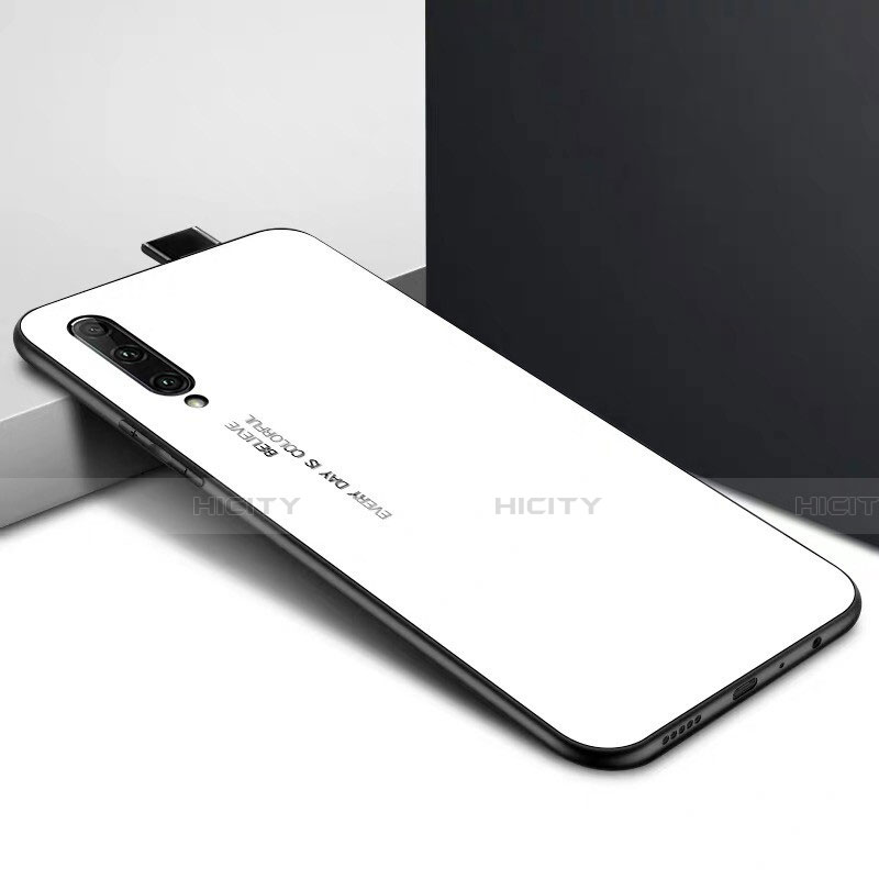 Custodia Silicone Gel Laterale Fantasia Modello Specchio Cover S01 per Huawei Honor 9X Pro Bianco