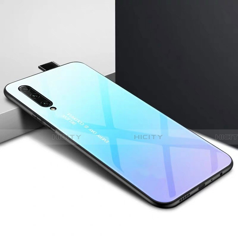 Custodia Silicone Gel Laterale Fantasia Modello Specchio Cover S01 per Huawei Honor 9X Pro Cielo Blu