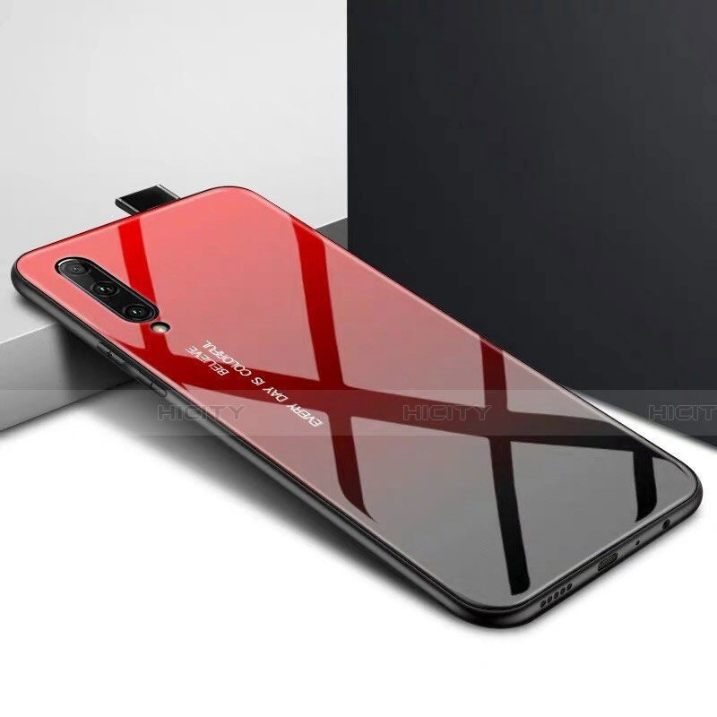 Custodia Silicone Gel Laterale Fantasia Modello Specchio Cover S01 per Huawei Honor 9X Pro Rosso