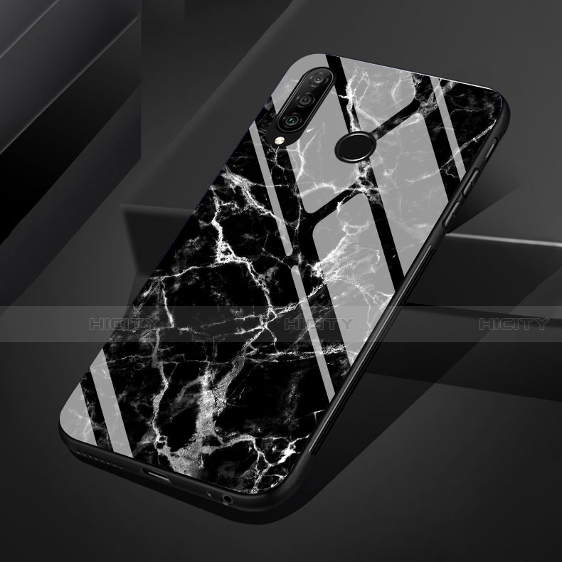 Custodia Silicone Gel Laterale Fantasia Modello Specchio Cover S01 per Huawei P30 Lite Nero