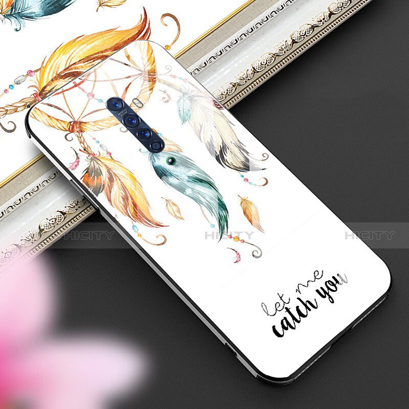 Custodia Silicone Gel Laterale Fantasia Modello Specchio Cover S01 per Oppo Reno2 Giallo