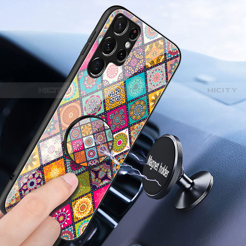 Custodia Silicone Gel Laterale Fantasia Modello Specchio Cover S01 per Samsung Galaxy S22 Ultra 5G