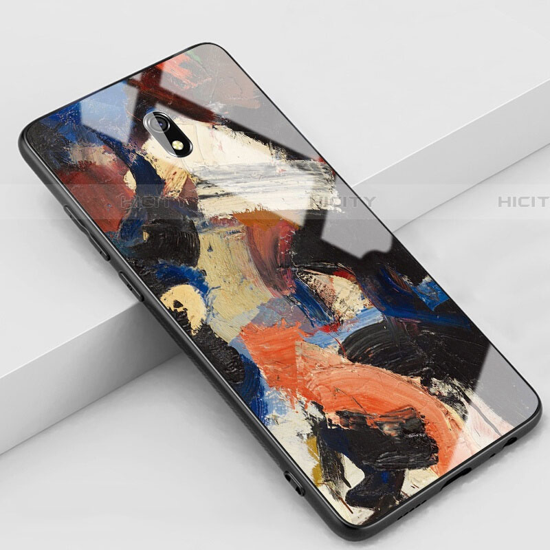 Custodia Silicone Gel Laterale Fantasia Modello Specchio Cover S01 per Xiaomi Redmi 8A Marrone