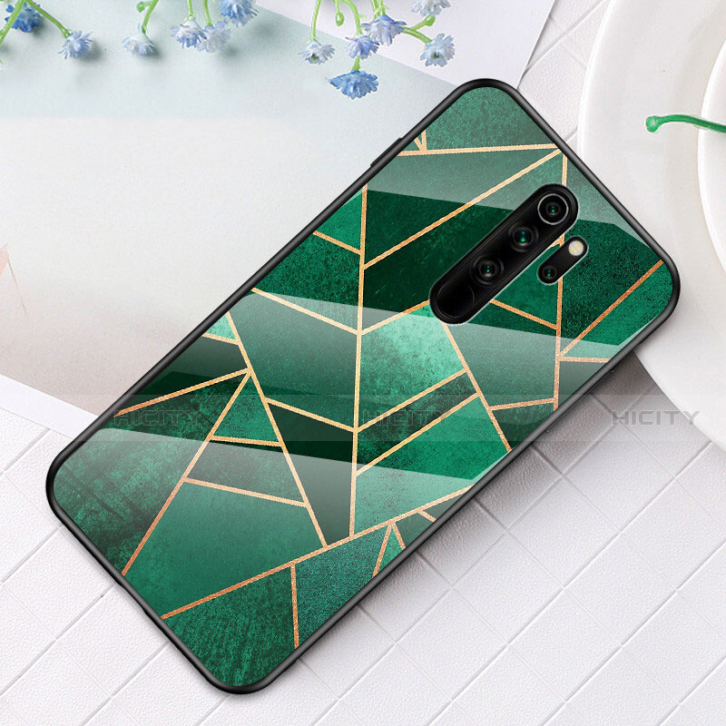 Custodia Silicone Gel Laterale Fantasia Modello Specchio Cover S01 per Xiaomi Redmi Note 8 Pro Verde