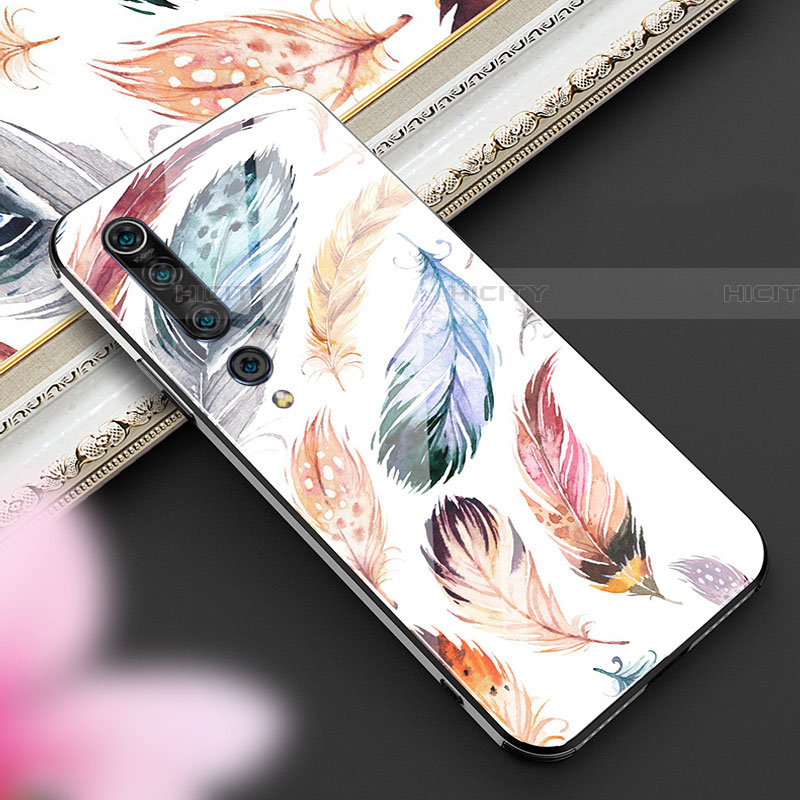 Custodia Silicone Gel Laterale Fantasia Modello Specchio Cover S03 per Xiaomi Mi 10 Pro Marrone