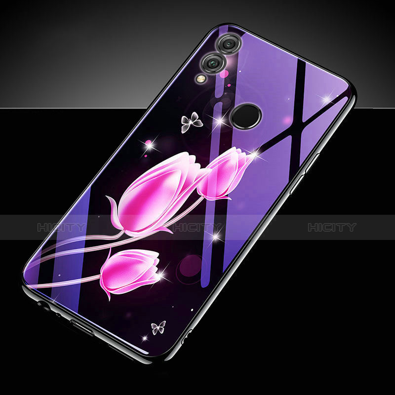 Custodia Silicone Gel Laterale Fantasia Modello Specchio Cover S04 per Huawei Honor 10 Lite Rosa Caldo