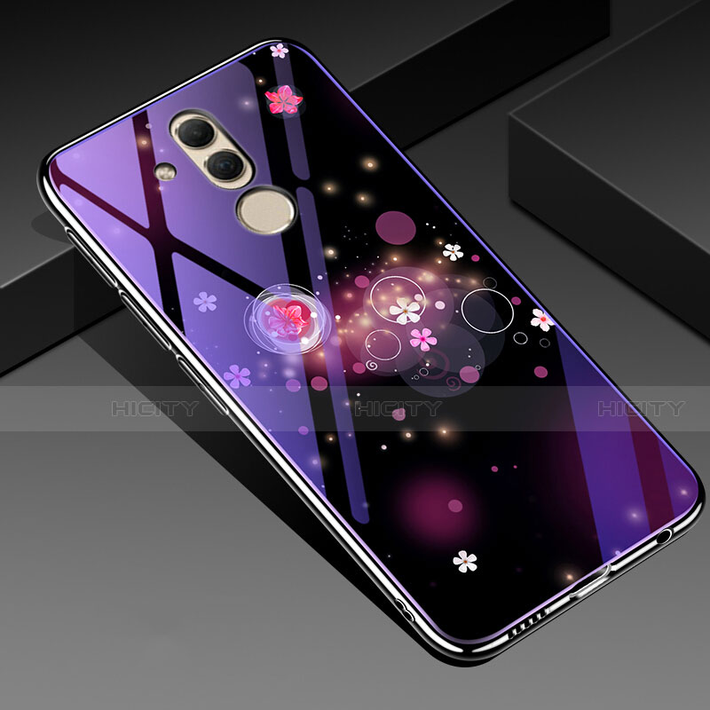 Custodia Silicone Gel Laterale Fiori Specchio Cover H01 per Huawei Mate 20 Lite