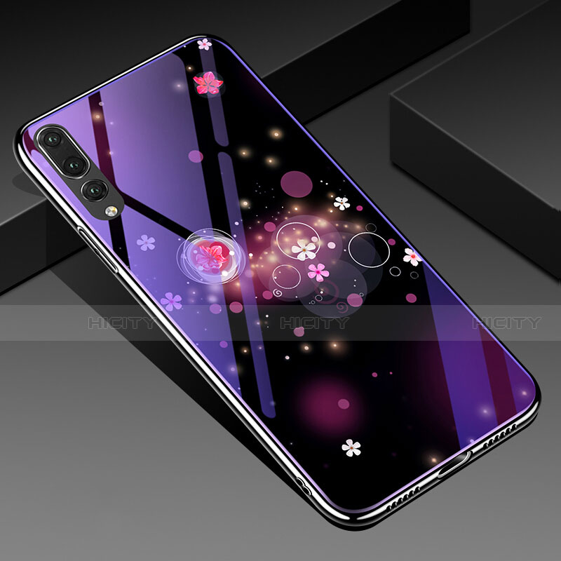 Custodia Silicone Gel Laterale Fiori Specchio Cover K01 per Huawei P20 Pro