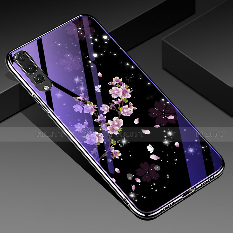 Custodia Silicone Gel Laterale Fiori Specchio Cover K01 per Huawei P20 Pro