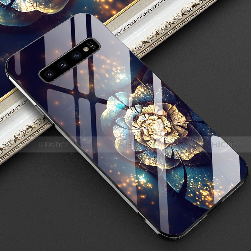Custodia Silicone Gel Laterale Fiori Specchio Cover K01 per Samsung Galaxy S10 Plus