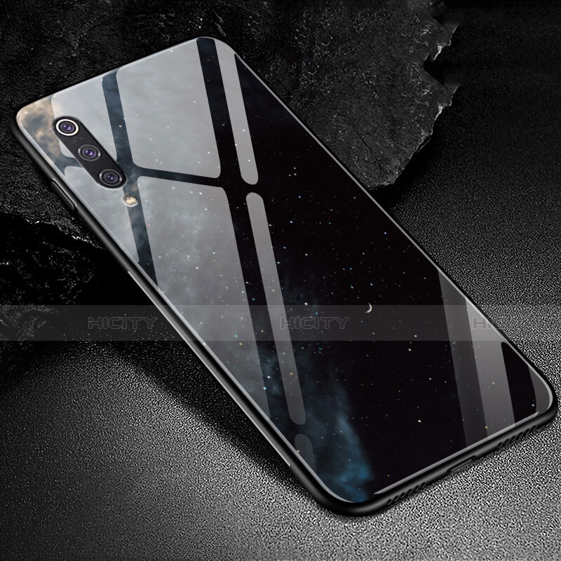 Custodia Silicone Gel Laterale Fiori Specchio Cover K01 per Xiaomi Mi A3 Nero