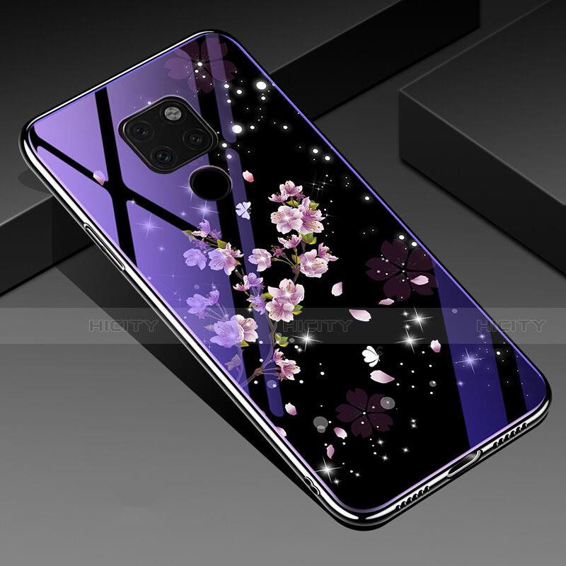 Custodia Silicone Gel Laterale Fiori Specchio Cover per Huawei Mate 20 X 5G