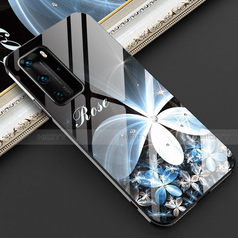 Custodia Silicone Gel Laterale Fiori Specchio Cover per Huawei P40 Pro