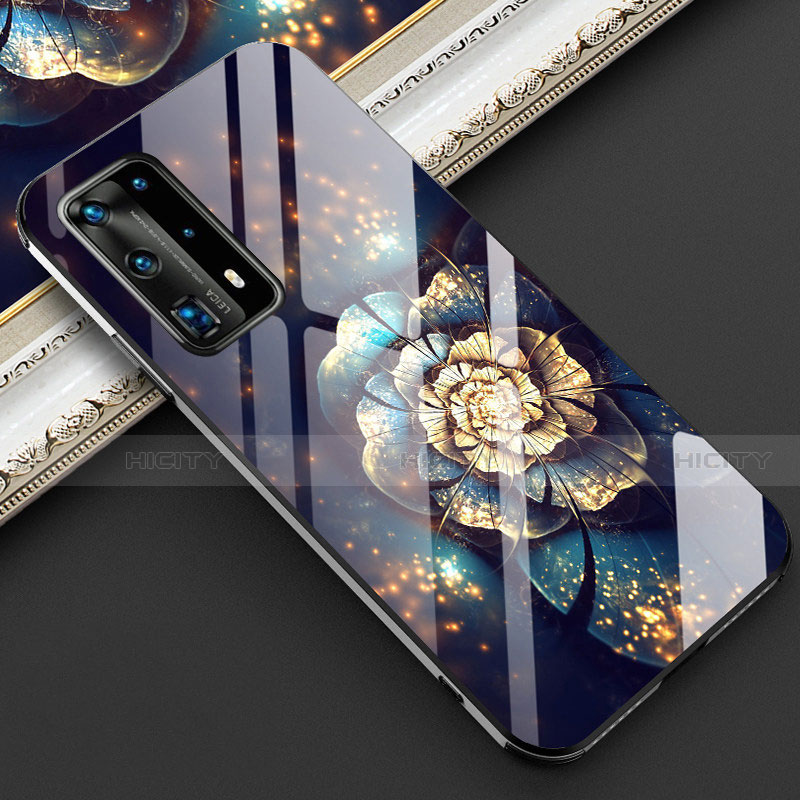 Custodia Silicone Gel Laterale Fiori Specchio Cover per Huawei P40 Pro+ Plus