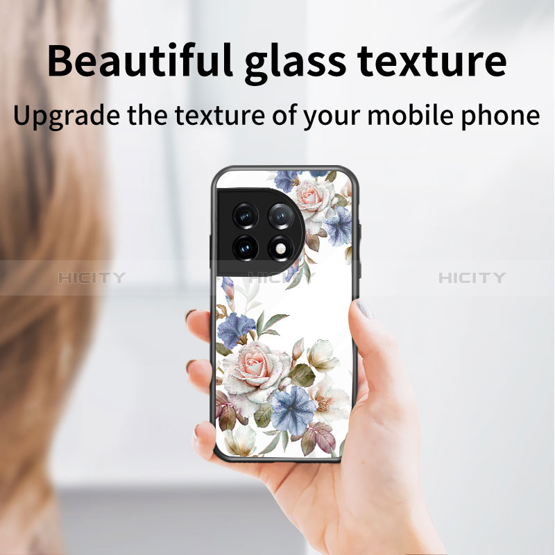 Custodia Silicone Gel Laterale Fiori Specchio Cover per OnePlus 11 5G