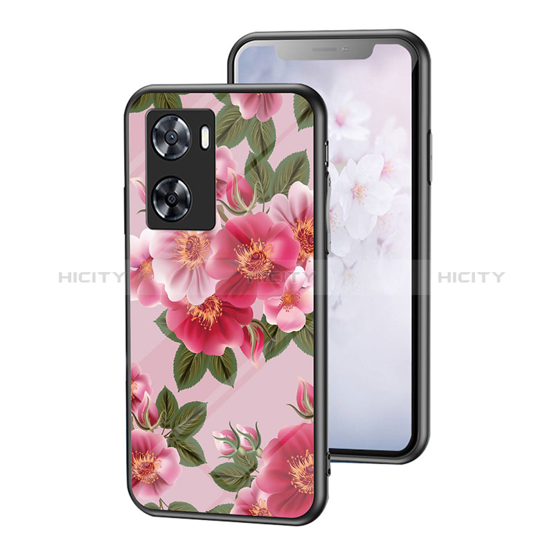 Custodia Silicone Gel Laterale Fiori Specchio Cover per Oppo A57 4G