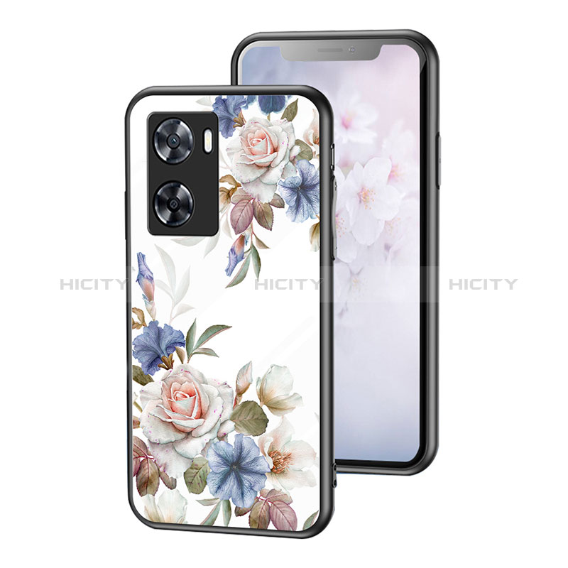 Custodia Silicone Gel Laterale Fiori Specchio Cover per Oppo A77 4G