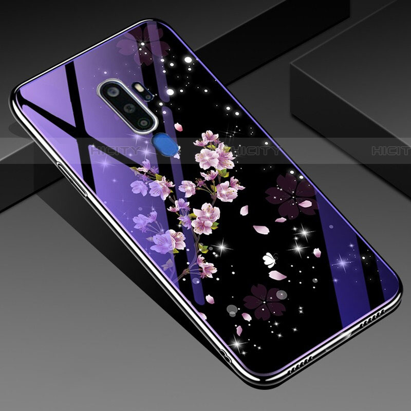 Custodia Silicone Gel Laterale Fiori Specchio Cover per Oppo A9 (2020)