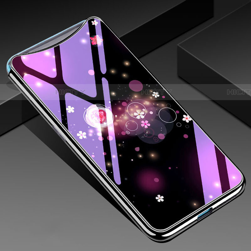 Custodia Silicone Gel Laterale Fiori Specchio Cover per Oppo Find X